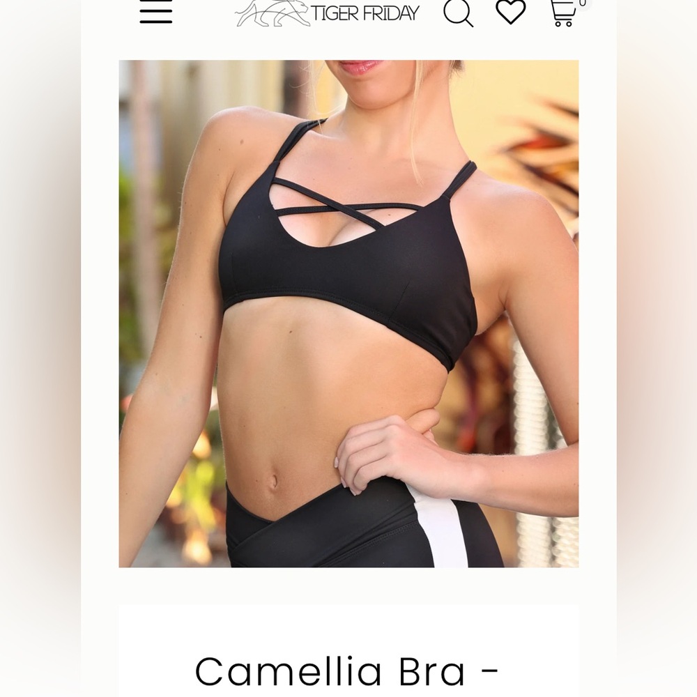 Like New Tiger Friday Black Camellia Bra Size Child XL